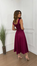 Vestido Viscose Mídi Eloá Fúcsia